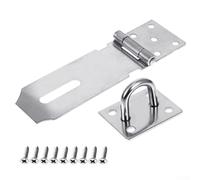 Stainless Steel Door Lock Hasp 4 Inch Heavy Duty Shed Padlock Bracket for, Cabinets, Fences, Drawers - Compatible with Padlo