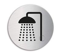 Stainless Steel Door Sign Shower Ø 100 mm 7714