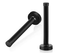 Stainless Steel Door Stop, Long Doorstops with Rubber Absorber Tip, Cylindrical Thickening Door Stopper, Anti-Collision Door Resistance Door Holder 5 Inch Solid Door Catch 2 Pack Black…