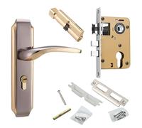 Stainless Steel Door Thickened Entry Door Handle with and Waterproof and AntiRust Handle Security Lever Easy Install