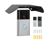 Stainless Steel Doorbell Cover Compatible with Ring Battery Doorbell/Plus/Pro Video Doorbell, Rain Sun Cover Hood Weatherproof Shield Glare Protector, Outdoor Doorbell Accessories Black
