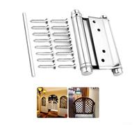 Stainless Steel Double Action Spring Hinge Set for Swing Doors, Self Closing Adjustable Tension Fits 0.78-1.2 Inch Thick Doors(8-inch 1pc)