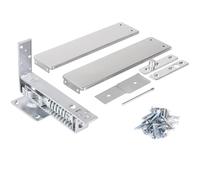 Stainless Steel Double Action Spring Hinge with Cover Plates, Adjustable Self-Closing Pivot for Wooden Door