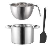 Stainless Steel Double Boiler Pot Melting Bowl Double Boiler Pot Set 2L Chocolate Melting 2.6L for Candy Candle Making Supplies