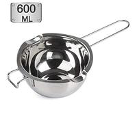 Stainless Steel Double Boiler Pot with 600ML for Melting Chocolate, Candy and Candle Making (18/8 Steel, Universal Insert)