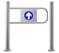 Stainless Steel Double Door Push-Pull Security Gate - Heavy-Duty Spring-Loaded Entry/Exit Device for High Traffic Areas, Perfect for Stores and Libraries