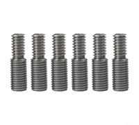 Stainless Steel Double-Ended Screw Adapter, 3/6/12 pcs, 7 mm to 6 mm Thread Reducer, for 1/4-20 & 5/16-24 Bolts, Burm-Free Aluminum-Alloy Oxidized, Bicycle Pannier Mounting(6PCS)