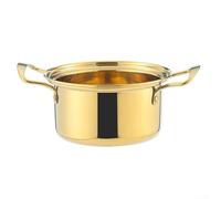 Stainless Steel Double-Flavor Hot Pot for Shabu Shabu, Thickened 17x13x8.5 cm Single-Serving Pot with Extra-Thick Handles, 201 Non-Magnetic Stainless(5 Steel ear pot)