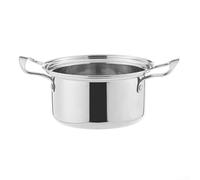 Stainless Steel Double-Flavor Hot Pot for Shabu Shabu, Thickened 17x13x8.5 cm Single-Serving Pot with Extra-Thick Handles, 201 Non-Magnetic Stainless(1 Steel ear pot)