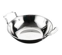 Stainless Steel Double Handle Hot Pot Pan for Home Kitchen | Polished Silver Finish, Induction Ready, Easy Cleanup, for Soup and Camp Cooking, Smooth Surface