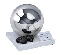 Stainless Steel Double Heart Cremation Urn for Adult Ashes - Artistic Memorial Sphere Urn with Marble Base, Personalized Decorative Funeral Urn