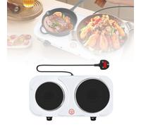 Stainless Steel Double Hotplate Portable Electric Hot Plate with Temperature Control, Double Boiling Ring for Boiling Water, Making Tea and Coffee, Cooking,1500W