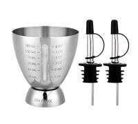 Stainless Steel Double Jigger with 2pcs Pourers, Professional Dual Scale Cocktail Measuring Cup & Precision Liquor Pourers Bar Tools & Home Bar Accessories for Bartending
