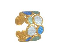 Stainless Steel Double Layer Open Rings Adjustable Irregular Shape Fashion Jewelry Women Trendy Accessories Fashionable Two Tone Drop Oil