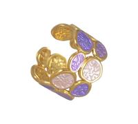 Stainless Steel Double Layer Open Rings Adjustable Irregular Shape Fashion Jewelry Women Trendy Accessories Fashionable Two Tone Drop Oil