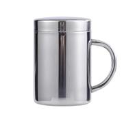 Stainless Steel Double-layer Unbreakable Metal Travel Mug Insulated Coffee Cup With Handle Suitable For Home Office Camping Fashion Design With Lid(300ml)