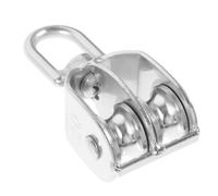 Stainless Steel Double Pulley Block, 360 Degree Rotatable Marine | Silver Finish, Smooth Running Design, for Rope and Shade Sail, Boat Rigging Use, Riggers and DIY Tinkerers