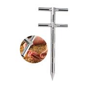 Stainless Steel Double Rotary Grain Powder Sampler - 3 Slot Probe for Cement, Fertilizer, Rice, Corn, Wheat & Soybeans - Durable Sampling Tool (φ19mm x L1m/3.3ft)