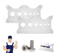 Stainless Steel Double-Sided Bolt Gauge Card, Bolt Nut Screw Gauge Checker, Portable Nut and Bolt Sizer Pitch Size Measurement Tool Metric SAE Thread Checker Gauge & Screw Identifier(2pc)