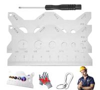 Stainless Steel Double-Sided Bolt Gauge Card, Portable Highly Precise Bolt Size-It Gauge, Pocket-Sized Pitch Size Measurement Tool, Compact Metric Thread Checker Size Finder with Clear Scale