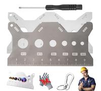 Stainless Steel Double-Sided Bolt Gauge Card, Portable Highly Precise Bolt Size-It Gauge, Pocket-Sized Pitch Size Measurement Tool, Compact Metric Thread Checker Size Finder with Clear Scale