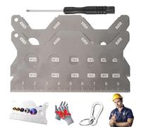 Stainless Steel Double-Sided Bolt Gauge Card, Portable Highly Precise Bolt Size-It Gauge, Pocket-Sized Pitch Size Measurement Tool, Compact Metric Thread Checker Size Finder with Clear Scale