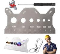 Stainless Steel Double-Sided Bolt Gauge Card, Portable Highly Precise Bolt Size-It Gauge, Pocket-Sized Pitch Size Measurement Tool, Compact Metric Thread Checker Size Finder with Clear Scale