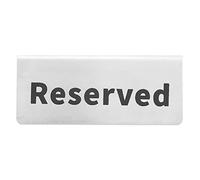 Stainless Steel Double Sided English Letters Marks Table Sign Reserved No Smoking Optional Elegant Durable Tableware for Restaurant Hotel Bar Pub Silver 12x4cm 4.7x1.6in (reserved)