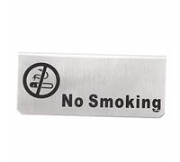 Stainless Steel Double Sided English Letters Table Sign Reserved No Smoking V Type Stackable for Restaurant Hotel Bar Pub Indoor Outdoor Dining Silver 12x4cm 130g (Nosmoking)