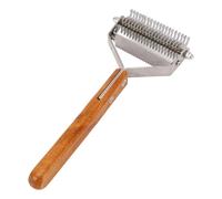 Stainless Steel Double Sided Undercoat Rake for Dogs Cats, Cat Grooming Brush Specifically Designed for Untangling Knots Essential Grooming Tool for All Pet Owners