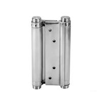 Stainless steel double spring hinge for two way doors with automatic closing, adjustable load capacity and design for diverse door applications (6inch)