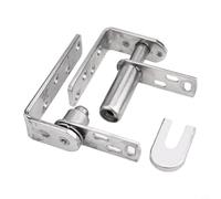 Stainless Steel Double Swinging Saloon Door Hinges Set with Self-Returning Spring, Heavy Duty Hardware for Cafe, Bar, and Gate Doors, Silver Finish,(L)