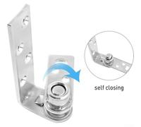Stainless Steel Double Swinging Saloon Door Hinges Set with Self-Returning Spring, Heavy Duty Hardware for Cafe, Bar, and Gate Doors, Silver Finish,(S)