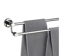 Stainless Steel Double Towel Bar Rail 80cm 100cm 120cm Wall Mounted Towel Rack Holder for Bathroom Kitchen Screws Mounting Polished Finish (Size : 80cm)