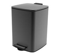 Stainless Steel Double Trash Can for Kitchen & Bathroom 15L Soft Close Lid Pedal Operation Contactless Large Capacity Inner Bucket Included (Black)