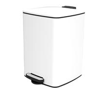 Stainless Steel Double Trash Can for Kitchen & Bathroom TouchlessLid 6L Capacity Pedal Operated Inner Bucket White SpaceSaving Solution
