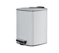 Stainless Steel Double Trash Can with Soft Close Lid Step Pedal Touchless Design 20L Plastic Inner Bin for Kitchen Bathroom Bedroom (White)