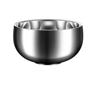 Stainless Steel Double Wall Bowl, Insulated Thickened Design for Rice Soup Salad, Rust Resistant Serving Dish for Home Kitchen Dining, Silver 13cm