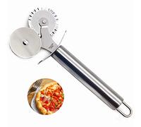 Stainless Steel Double Wheel Pizza Cutter Pizza Slicer Pizza Wheel Pastry Slicer Multi-use Kitchen Gadget