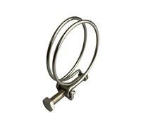 Stainless Steel Double Wire Hose Clips 53-60mm Pond Pipe Screw Tight Koi Fish Fitting Filter Pump Clamp x1