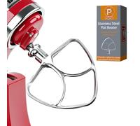 Stainless Steel Dough Hook/Stainless Steel Flat Beater Attachment for Kitchen aid 4.5-5 Quart Tilt-Head Stand Mixer (4.5-5QT Stainless Steel Flat Beater)