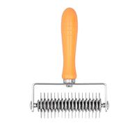 Stainless Steel Dough Lattice Roller, Pizza Rolling Cutter with Plastic Handle, Baking Tool for Pie Crust Lattice Design, Easy Clean Dough Docker for Home and (Rubber Handle mesh Knife)