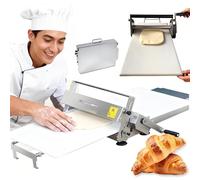 Stainless Steel Dough Sheeter & Laminator - Manual Press Machine for Home & Commercial Use, Adjustable Thickness Folding Rolling Dough Machine
