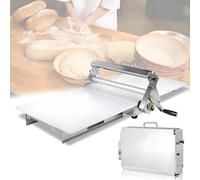 Stainless Steel Dough Sheeter, Manual Dough Rolling Machine, Commercial Folding Dough Sheeter, Adjustable Thickness, Easy to Clean, Ergonomic Handle, for Croissants, Puff Pastry, Egg Tarts M