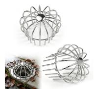 Stainless Steel Downpipe Protection, Pack of 2 Gutters Downpipe Protection, Downpipe Leaf Catcher, Gutter Guard Strainer to Stop Moss, Mud, Balls to Keep Clear for Most Drains, Pipes (110 mm)