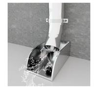Stainless Steel Downspout Splash Block, Metal Rain Gutter Diverter for Foundation Protection, Concrete Brick Floor & Lawn Drainage Tray