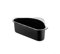 Stainless Steel Drain Basket, 304 Material Triangular Sink Strainer with Side Holes for Faster Water Drainage Space-Saving Design for Kitchen Corner Use(Black)