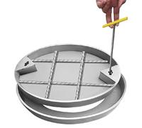 Stainless Steel Drain Cover & Frame Durable 81.3cm Diameter Sewer Lid with Pull Hook Invisible Septic Tank Cover HeavyDuty Wastewater Solution