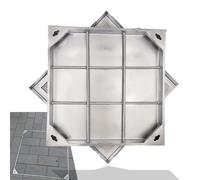 Stainless Steel Drain Cover & Frame HeavyDuty Invisible Sewer Grate for Yard Driveway Sidewalk Septic TankDurable WeatherResistant Design