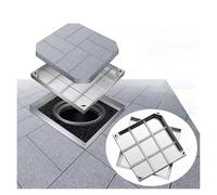 Stainless Steel Drain Cover & Frame Invisible Wastewater Basin Lid Customizable Durable Retractable Septic Tank Cover Outdoor Garden Shaft Cover (400x40)